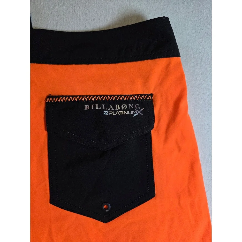 Billabong Platinum X PX3 Men 34 Bright Orange Performance Stretch Board Shorts